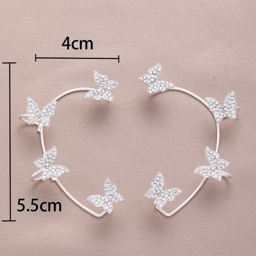 Silver Butterfly Earring Cuff 🦋 - Picture 3 of 4